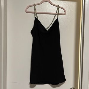 Zara New black slip dress with chain size small